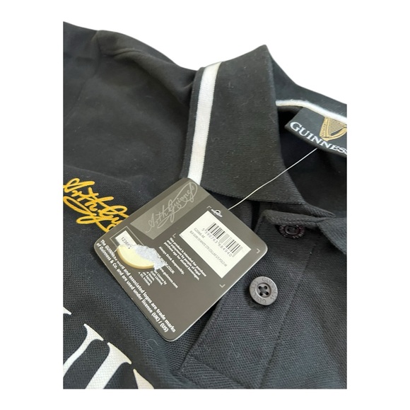 NWT Guinness Polo Shirt Men's M Black Ireland Beer Harp 50th anniversary limited - Picture 5 of 9
